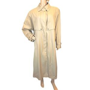 VTG 80’s J.G. Hook Trench Coat Sz 14 Khaki Tan Removable Liner USA Made Mob Wife